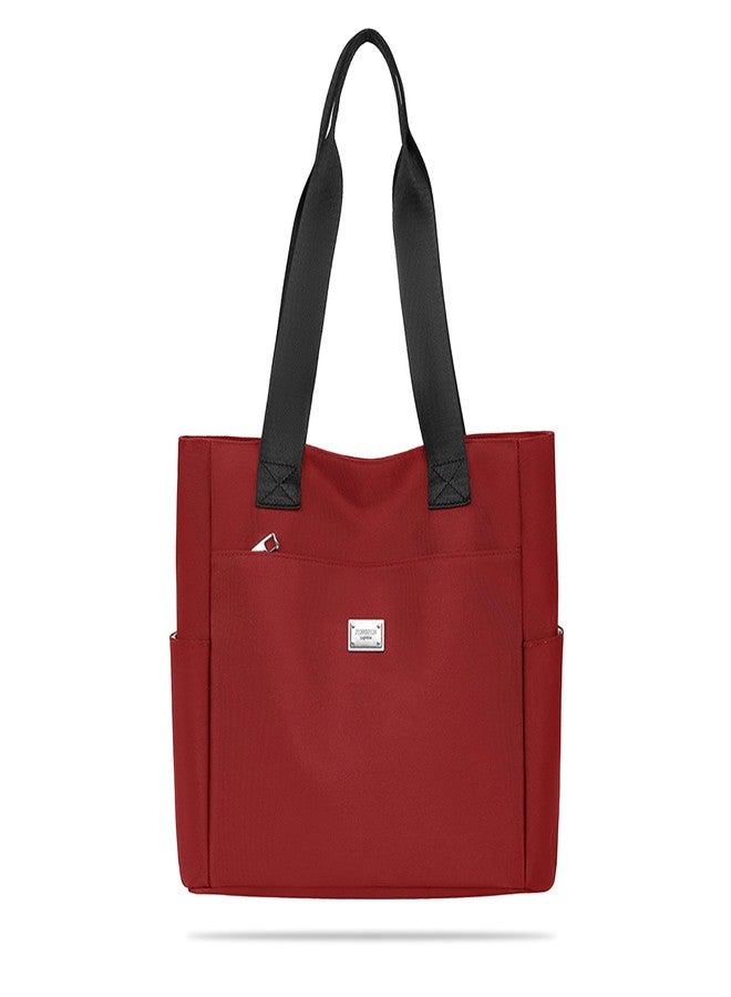 Kraptick Canvas Tote Bags - Stylish Shoulder Tote Bag Everyday Use For Women, Reusable Compact Tote Bag Perfect as a Grocery, Shopping Bags for Grocery (Red) - Image 1
